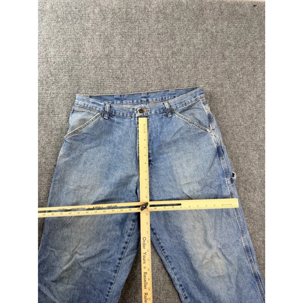 Wrangler Originals Men 34x30 Carpenter Jeans Light Wash Workwear Faded Y2K Denim
